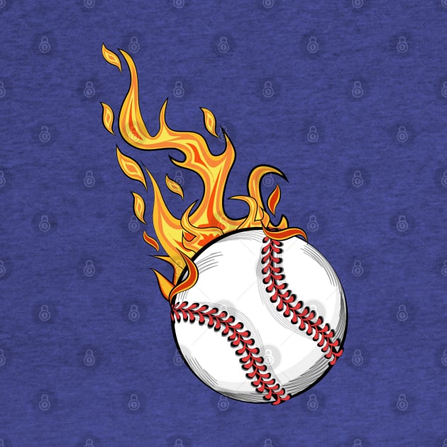 Baseball On Fire by Designoholic